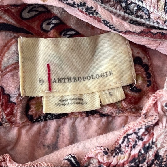 Anthropologie | Cady Tiered Paisley Printed Tunic Dress Size Small Boho Smocked - Picture 8 of 16